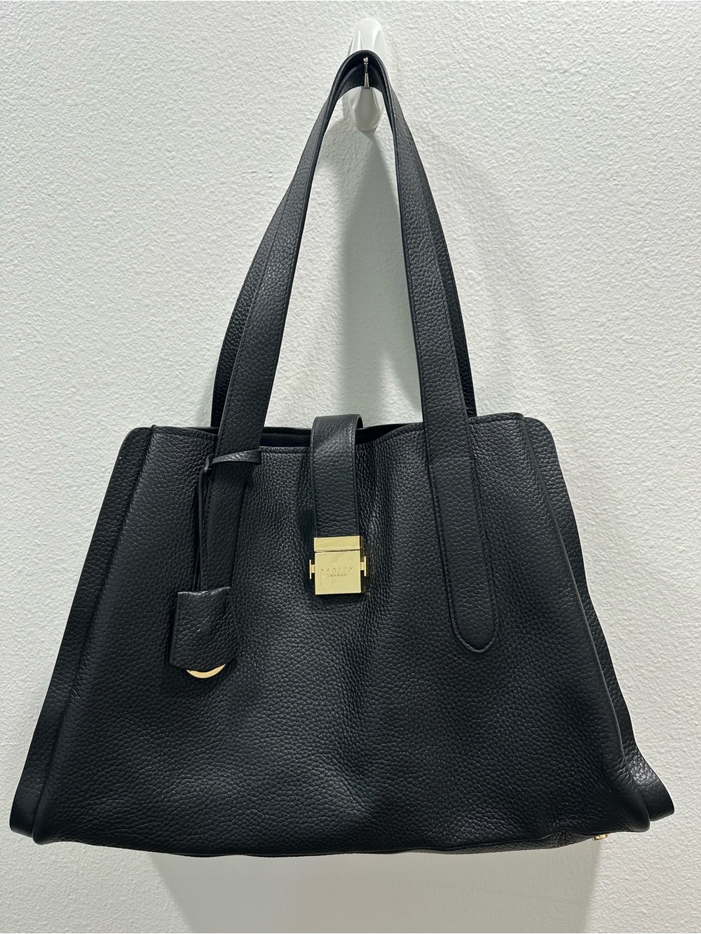 Radley London Sloane Street Leather Large Zip Top Shoulder Bag gold black purse - Picture 2 of 8